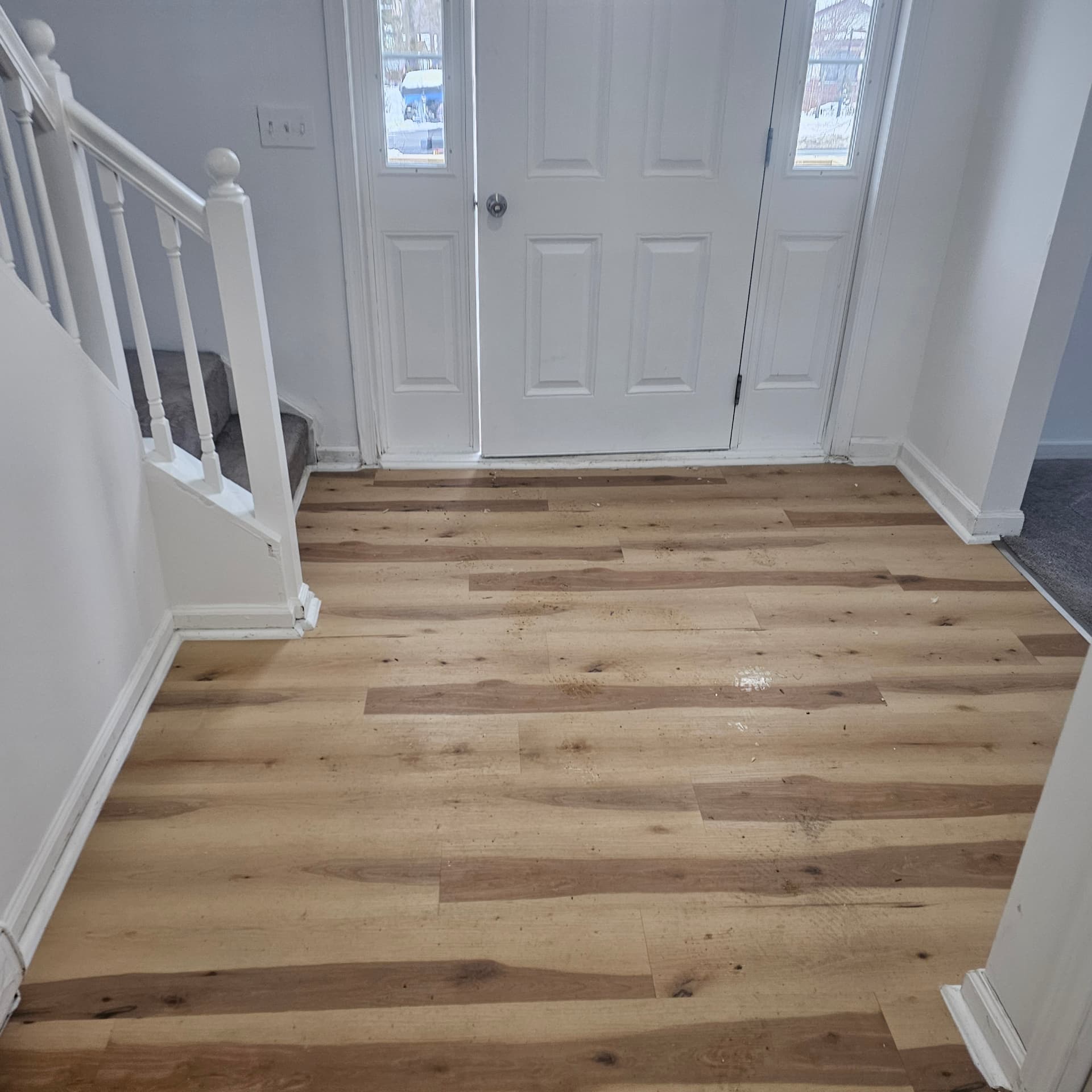 Finished entry by the front door